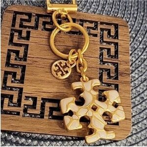 Tory Burch Gold and Cream Charm
